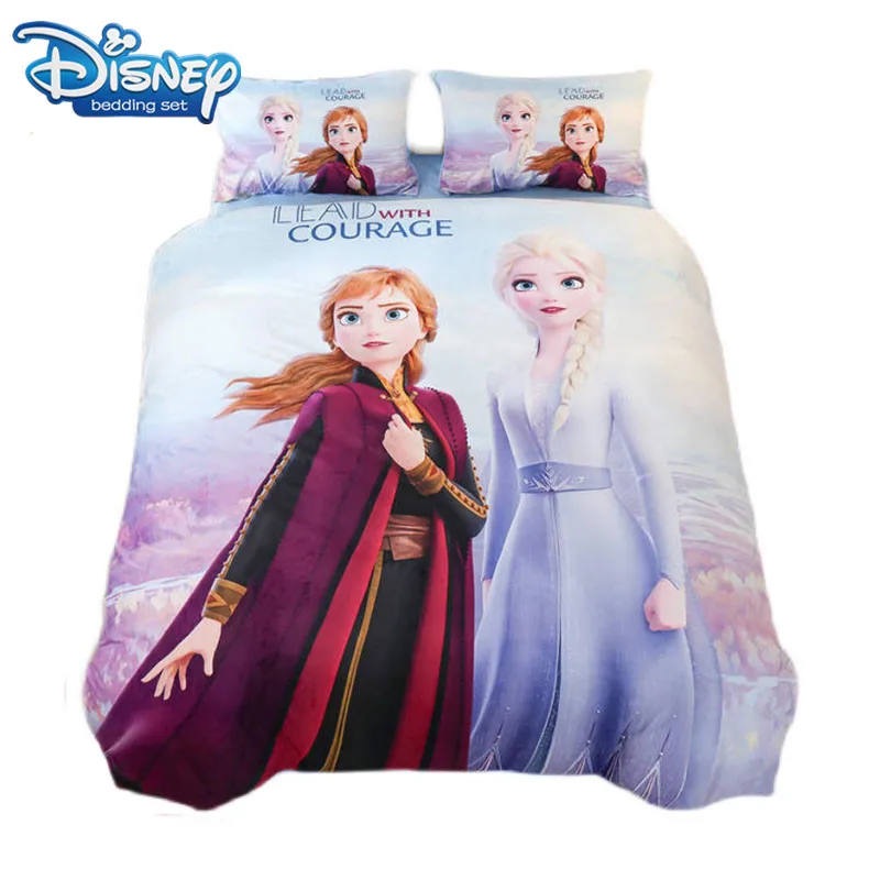 

disney cartoon Flannel comforter bedding set for kids 3D Frozen Elsa bed linens kids queen size bed set 4pc girls home textile