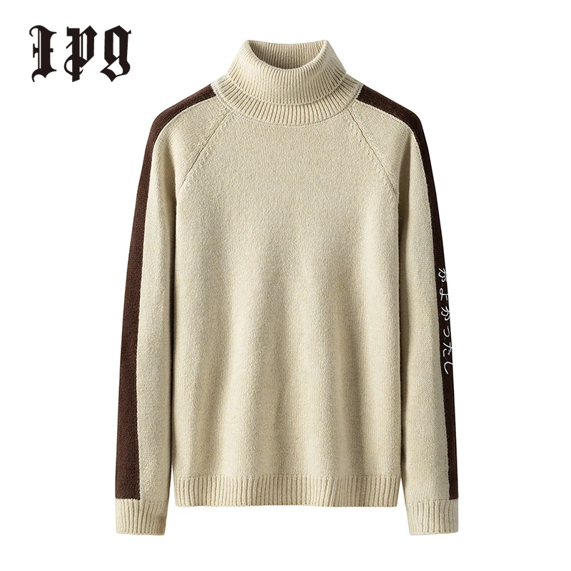

Ipg New Fashion Trend Men Sweater Japanese-style Harajuku Turtleneck Men's Autumn Winter Pullover Casual Sweaters Mens Clothing