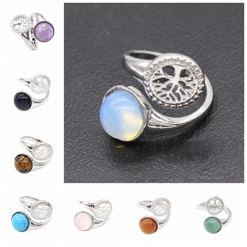 Женское кольцо натуральный камень розовый кварц Фиолетовый Кристалл Открытие