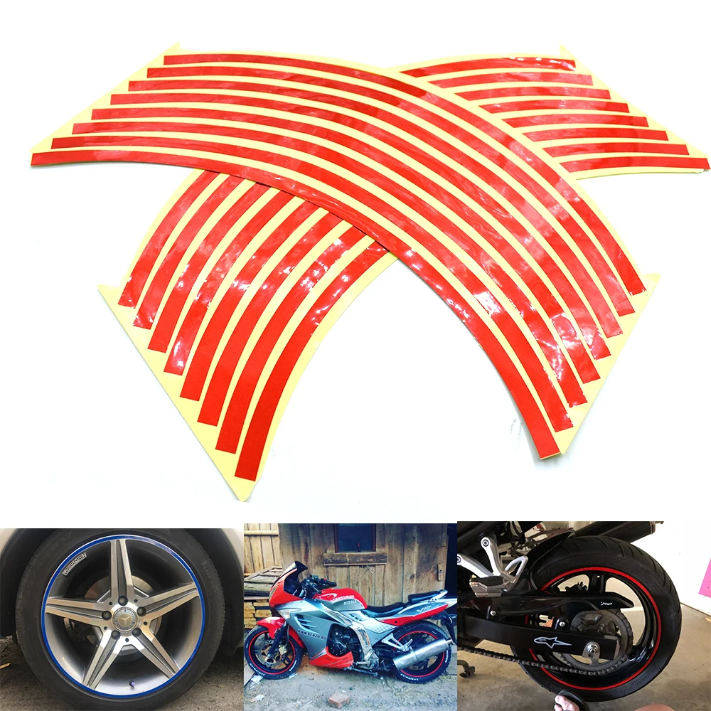 Стайлинг мотоцикла Ступица колеса шины Светоотражающая наклейка на машину