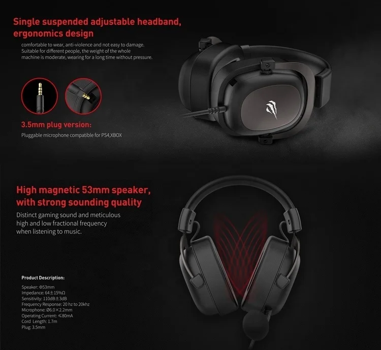 

Havit H2002D Esport Pc Auriculares Para Juego Wired Game Gamer Headphones Gaming Headset With Detachable Microphone