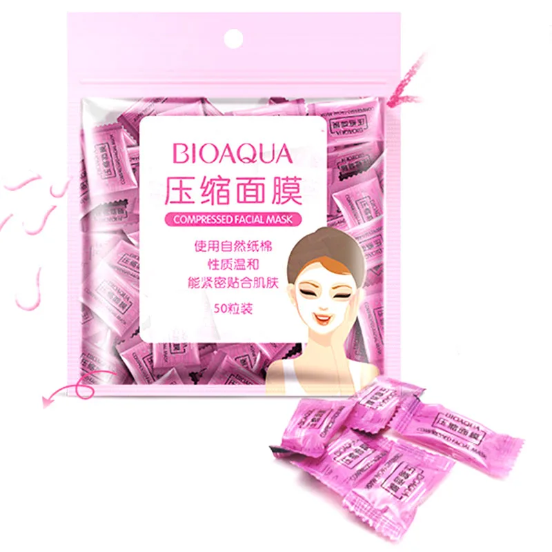 50 шт. сжатая маска для лица Нетканая ткань бумага натуральный уход за кожей одноразовое сжатое полотенце
