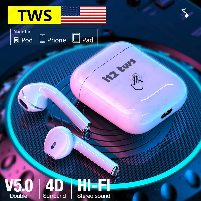 Apple AirPods Оригинал i12 Tws Pro беспроводные наушники Bluetooth игровая гарнитура для iPhone Xiaomi