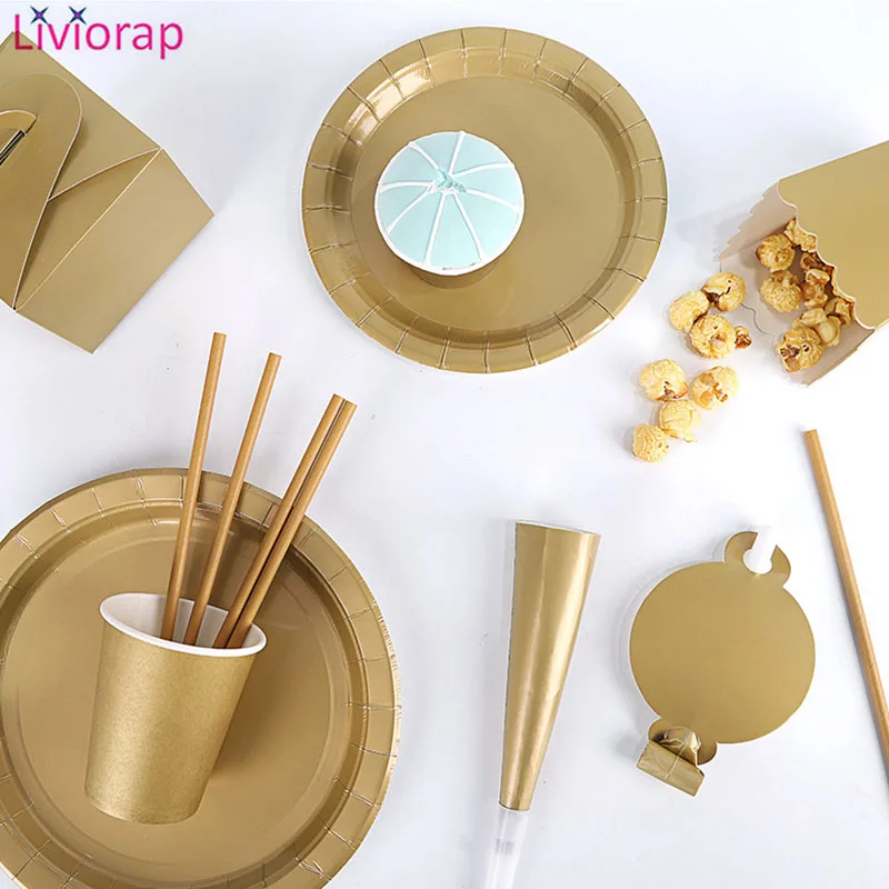 Liviorap золотые украшения на день рождения для взрослых одноразовые принадлежности