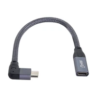 usb c usb 3 1 type c male left right angled to usb c usb 3 1 type c female extension data cable with sleeve for laptop