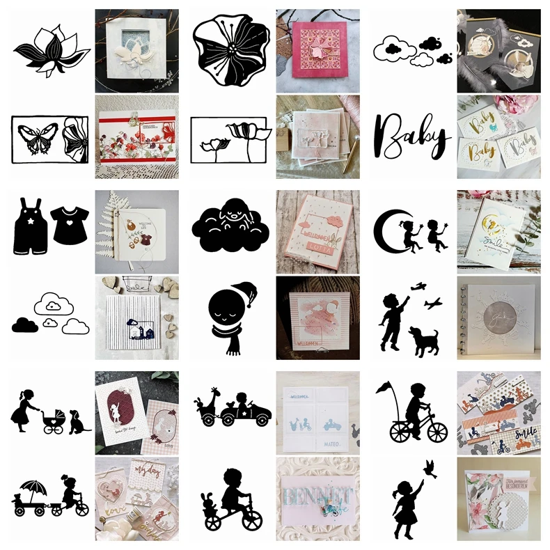 Немецкая детская одежда облако лотоса луна резные штампы DIY ремесла открытка