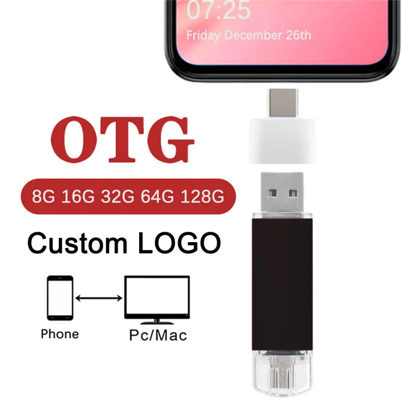 Бесплатный Логотип модные usb2.0 OTG флеш накопитель 64 ГБ USB флэш 32 Гб оперативной