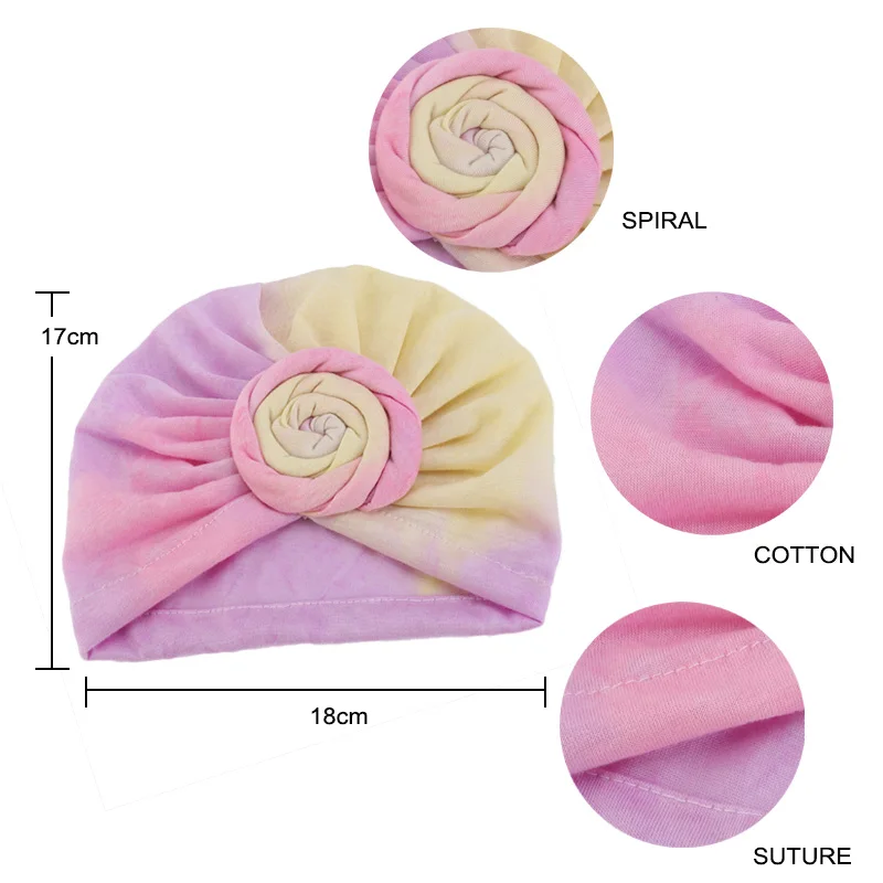 

Cotton Turban For Baby Girl Top Knot Flower Decor Soft Headwear Toddler Hair Care Sleep Cap Warm Beanie Hat Hair Accessories