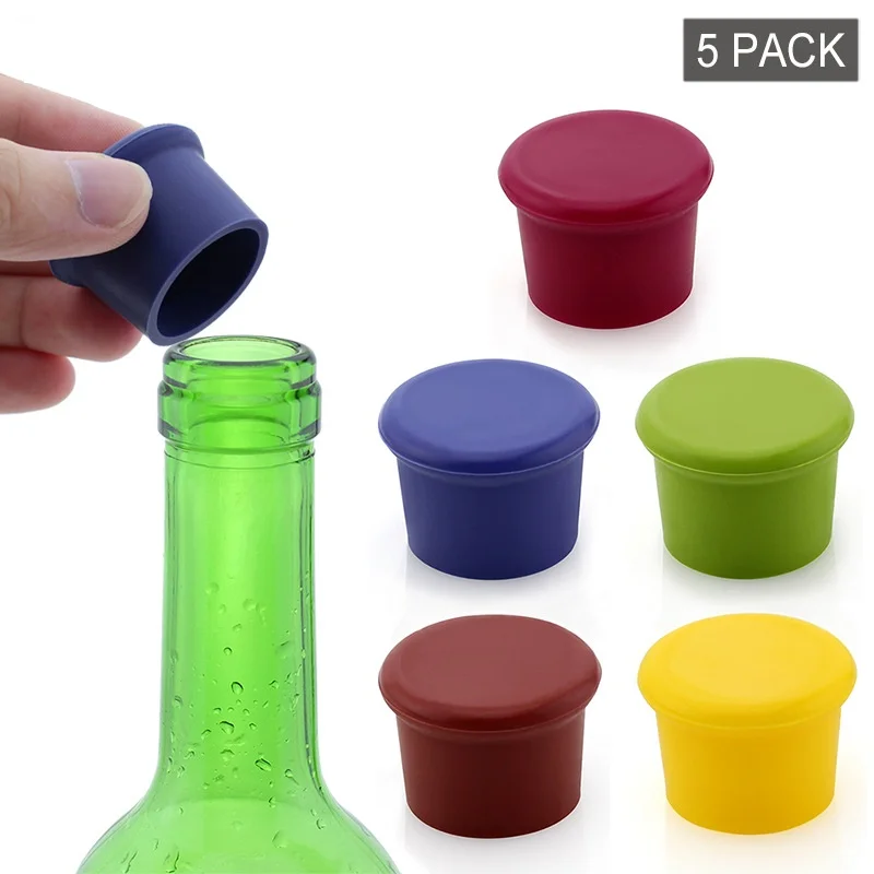 

10Pcs Reusable Wine Beer Cover Bottle Cap Silicone Stopper Beverage For Home Bar Stopper Cover Barware Dropshipping