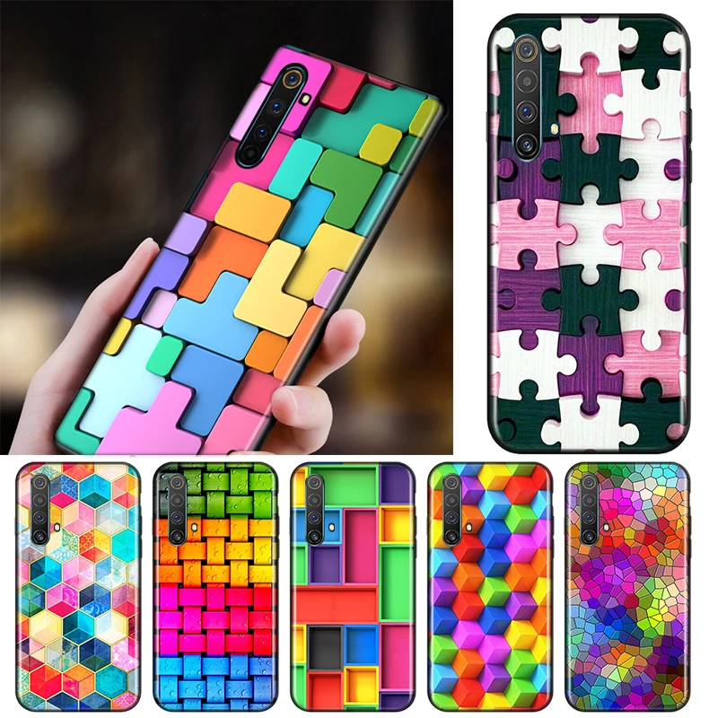 Красочный геометрический пазл для OPPO Find X3 X2 R17 Lite Neo K9 F19 F5 F11 Pro Plus 5G K5 K3 R15 R9S F9 F7