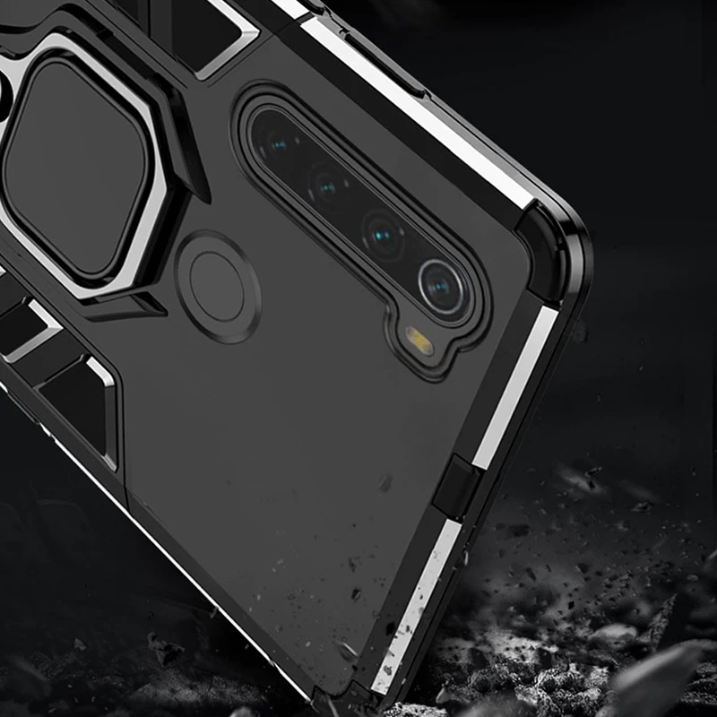 Бронированный чехол для Redmi Note 8 T с магнитным кольцом автомобильный держатель