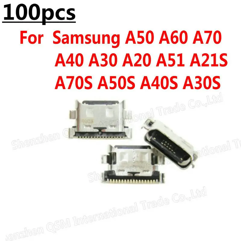 

100 шт. оригинальный USB-разъем для зарядки, док-разъем, разъем для Samsung A50 A60 A70 A40 A30 A20 A51 A21S A40S A30S A50S A70S