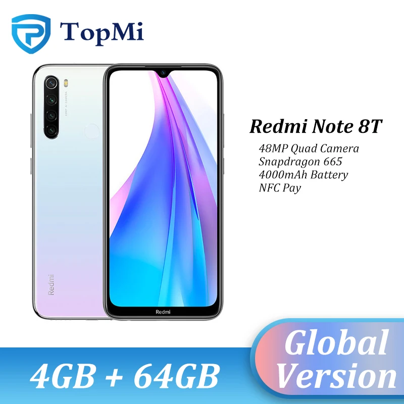 В наличии! Глобальная версия смартфона Xiaomi Redmi Note 8T 4 Гб ОЗУ 64 ПЗУ 48MP Quad Camera NFC Snapdragon