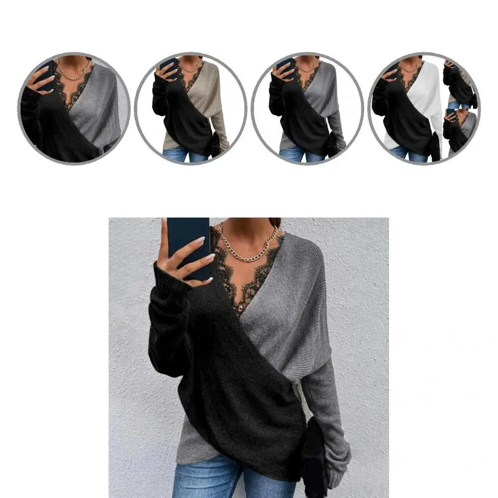 

Универсальный пуловер контрастных цветов для повседневной носки в уличном стиле