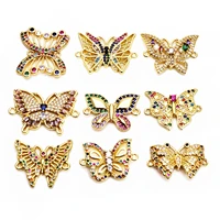 micro zircon inlaid butterfly hand card accessory link bracelet hand catenary connection for jewelry making accessories