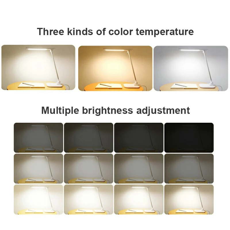 Светодиодная настольная лампа для защиты глаз с регулируемой яркостью цветной