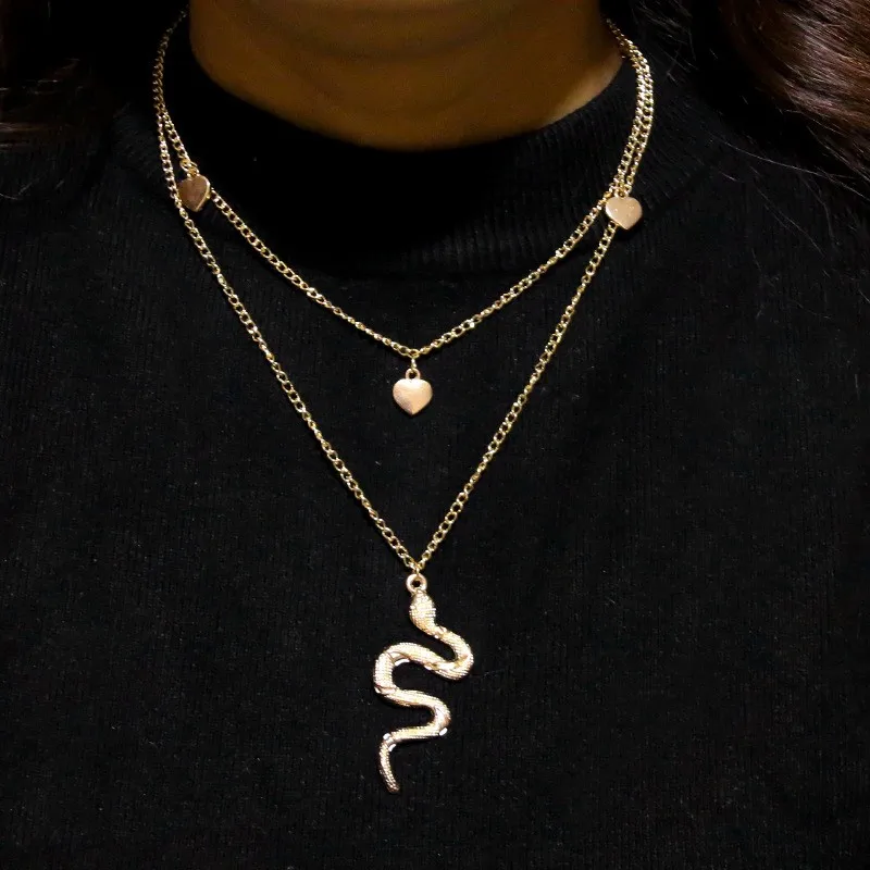 Ожерелье-Змея для женщин подвеска-животное ожерелье минималистичный стиль