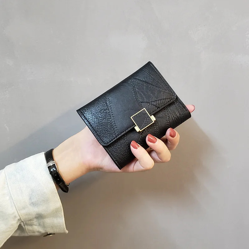 

2021 Leather Women's Wallet Hasp Lady Money Bags Small Purse Woman Trifold Slim Wallet Money ID Card Holder Bags Purses Pocket