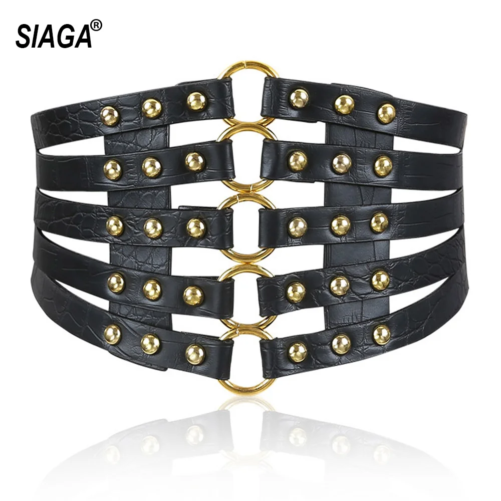 Ladies Overcoat Decorative PU Leather Belts Women's All-around Skirt Down Jack Waistband Female Belt 12cm Width AK008
