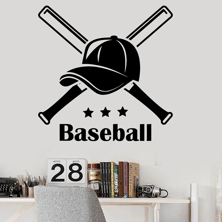 Слова Наклейка на стену спортивные бейсболки для подростков мальчиков Спальня
