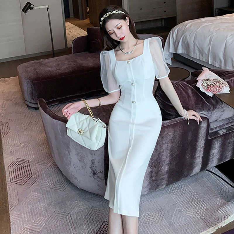 

CMAZ 2021 Party Outfits For Women Dress Elegant Midi Long Length Dresses Fashion Sexy Night Slim Vestidos Female Club Clothes