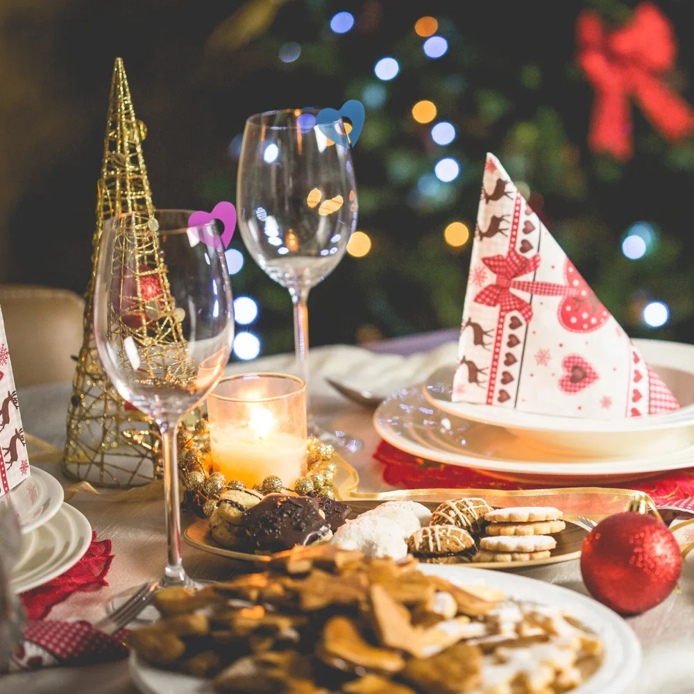 

2 Sets 16 Pcs Reusable Glass Tags Heart-shaped Glass Identifiers