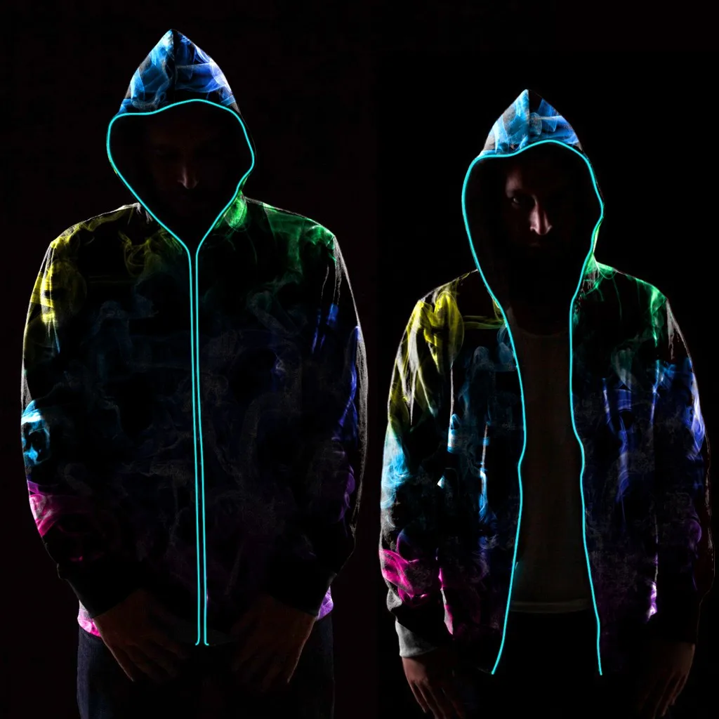 Светоотражающая куртка для мужчин яркое светящееся пальто светодиодная