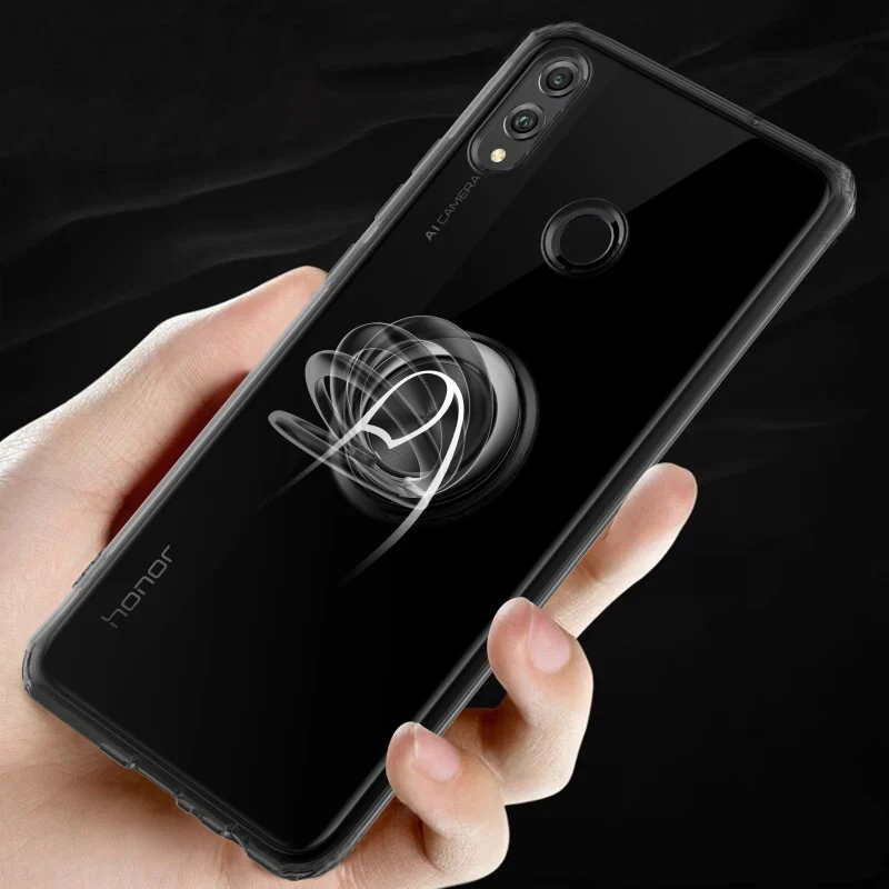 Для huawei Honor 8X чехол Honor8X бизнес с кольцом для пальцев магнетизм держатель прозрачный чехол для huawei Honor 8X чехол для телефона