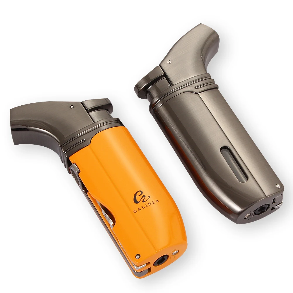 GALINER стильная фонарь жигалка для сигар Портативная Бутановая газовая зажигалка