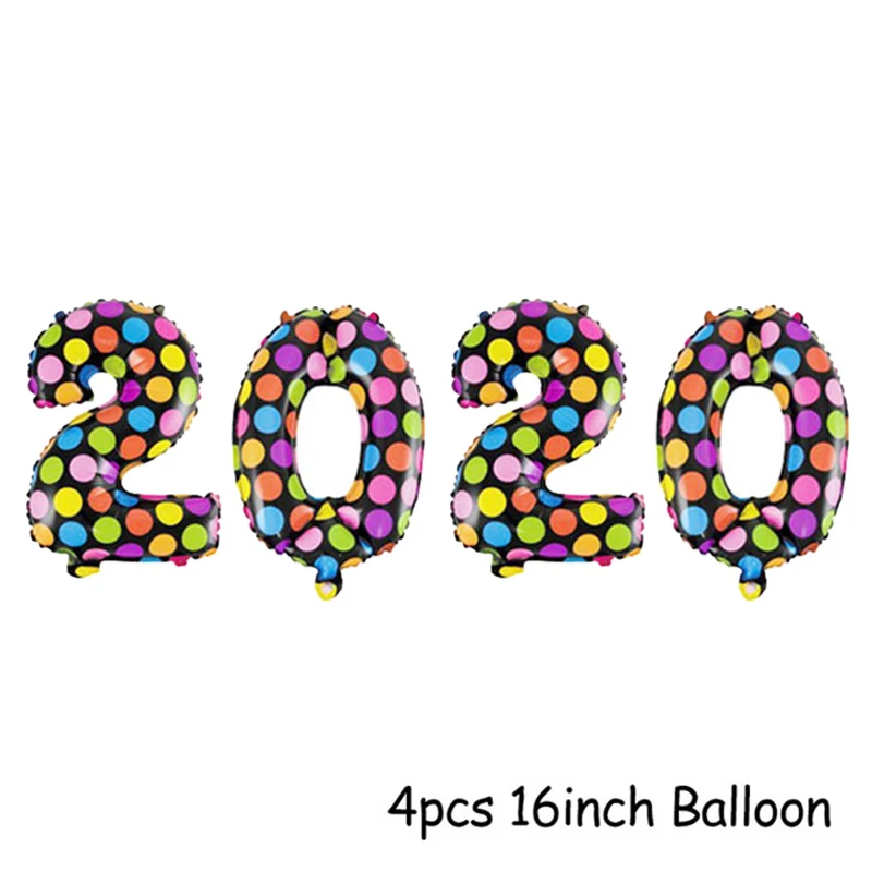 Dot 2020 Воздушные шары Золотое серебряное число фольги Гелиевый шар счастливый год воздушный шар Счастливого Рождества Год Вечерние Декор Noel - Цвет: Dot 2020