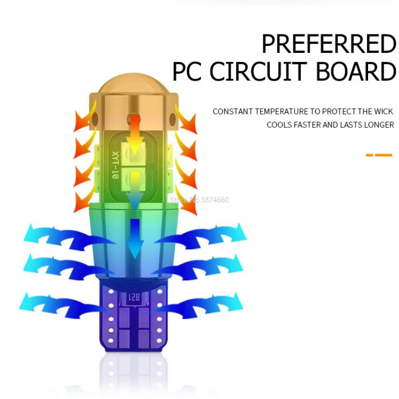 

High Quality T10 W5W 10SMD Canbus Super Bright 3030 LED Car Interior Reading Dome Light Marker Lamp LED Auto Wedge Parking Bulbs