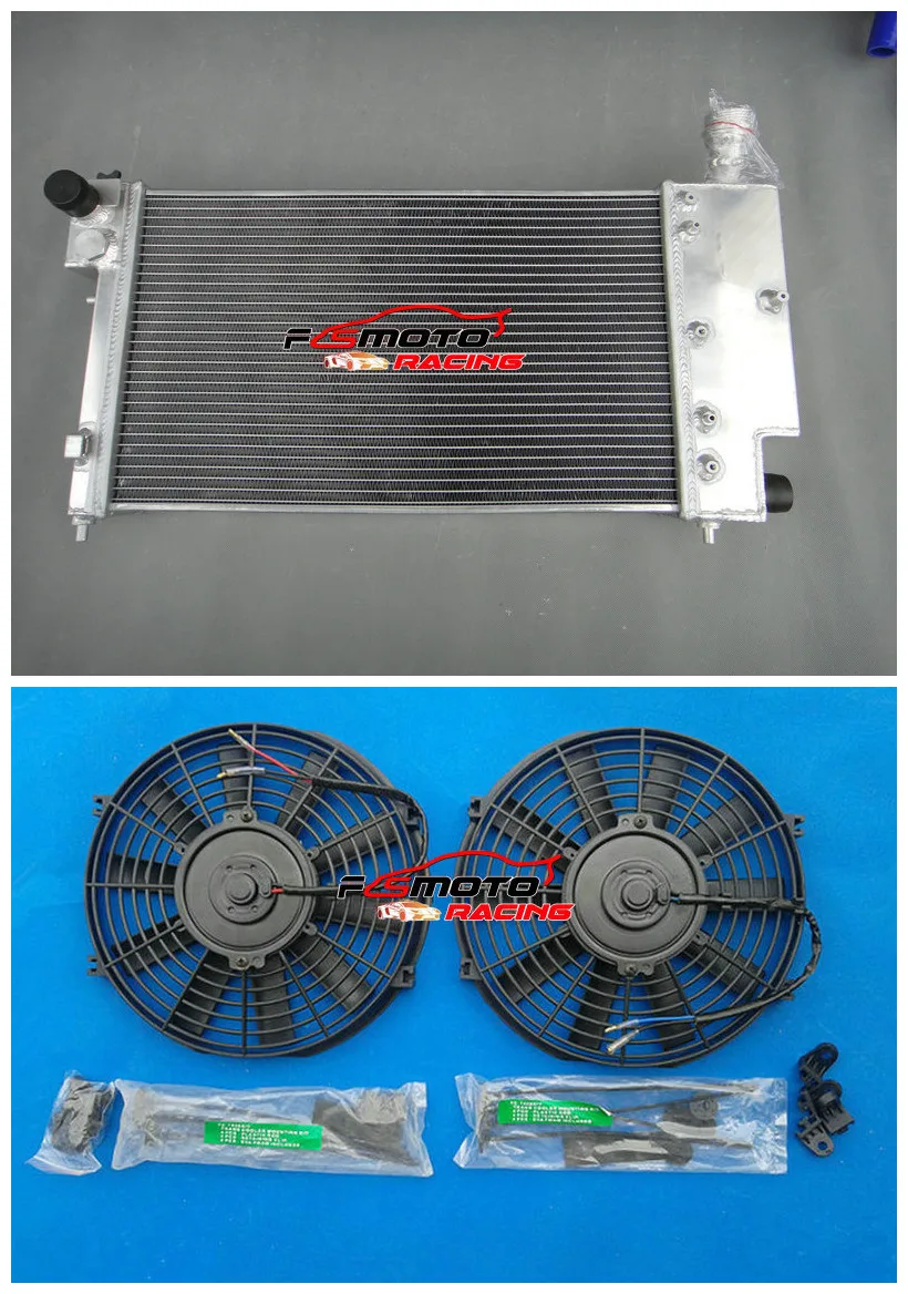 

50MM Aluminum Radiator + Fans ALLOY For PEUGEOT 106 GTI&RALLYE//CITROEN SAXO/VTR 1991-2001 01 00 99 98 97 96 95 94 93 92 91