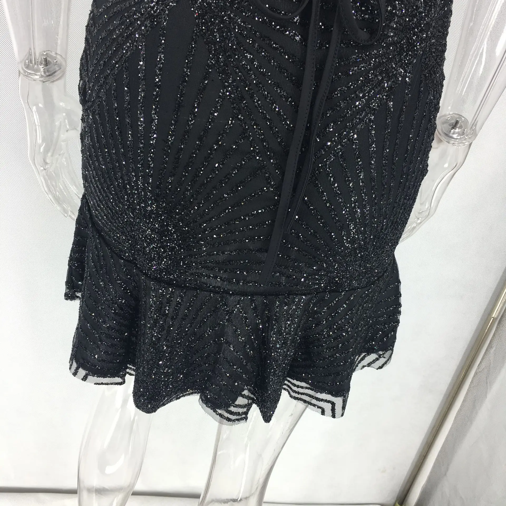 IClosam женское платье с блестками вечернее для танцев Русалка на тонких бретельках