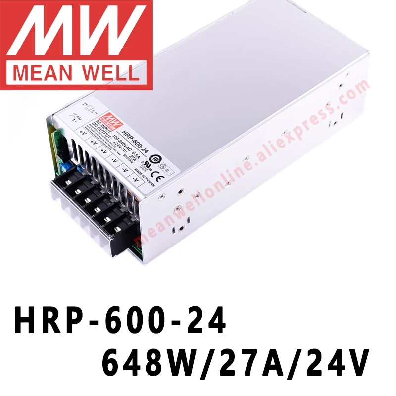 

Mean Well HRP-600-24 meanwell 24V/27A/648W DC Single Output with PFC Function Switching Power Supply online store