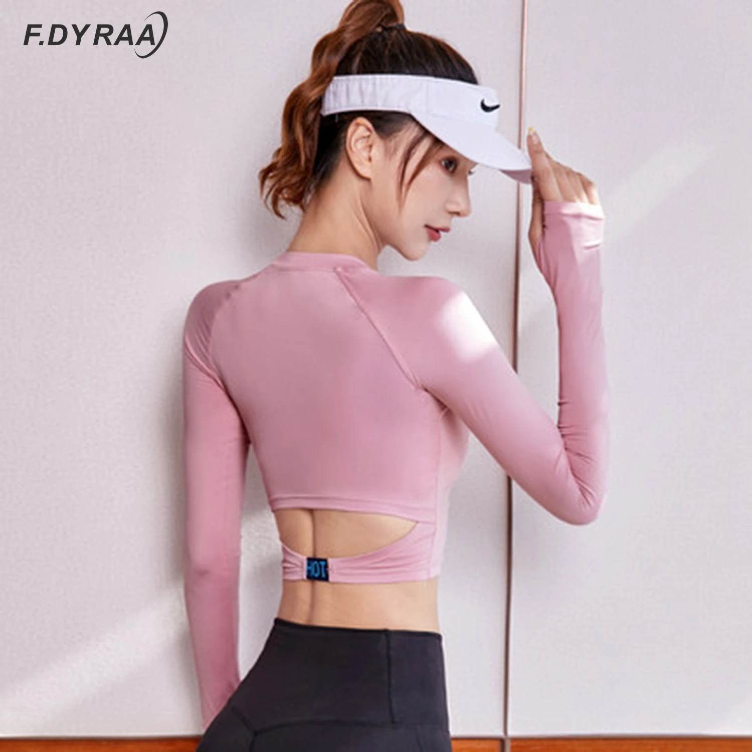 F.DYRAA женские укороченные топы для тренажерного зала и йоги сексуальные рубашки с