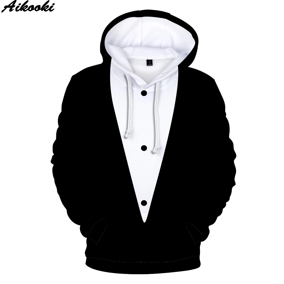 

New Funny Suit Tie 3D Hoodies Men Women Fashion Sweatshirts Plus Size Streetwear 3D Hoodie Fake Suit Tie 3D Hoodies Mens coats