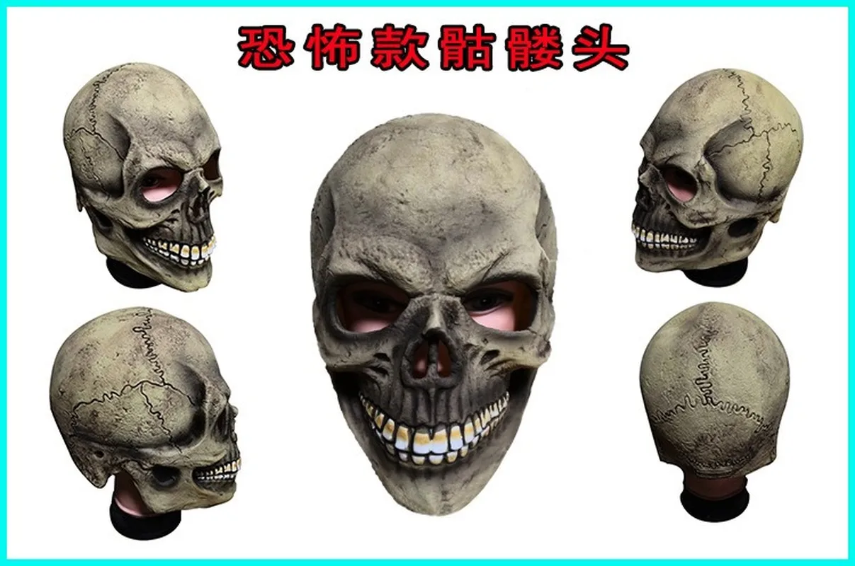 

Hot Ealistic Scary Skull Mask Full Head Latex Horror Ghost Halloween Party Mask Costume Cosplay Props Funny Adult
