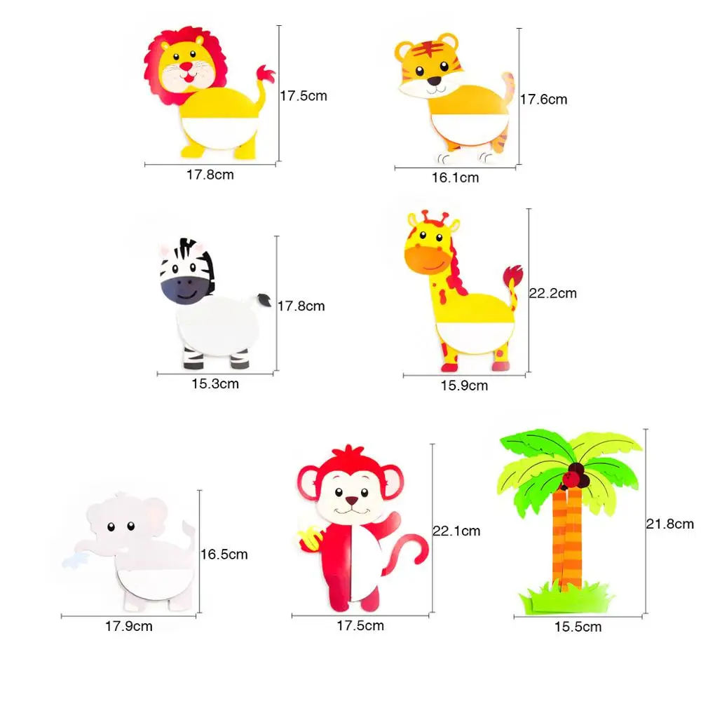 7 шт./компл. джунгли животные соты набор 3d центр украшения детей день рождения