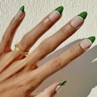 Пластыри для ногтей зеленые Съемные длинные, 24 шт.