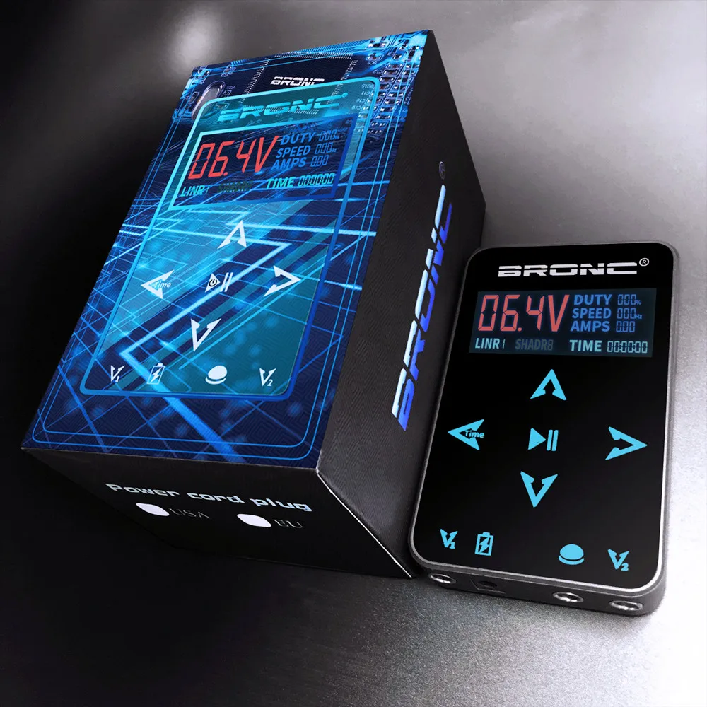 Новый оригинальный источник питания BRONC для двух тату-машинок обновленный