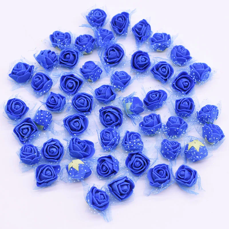 100 шт./лот 2 см диаметр мини ПЭ пена Роза голова многоцветный искусственный шелк