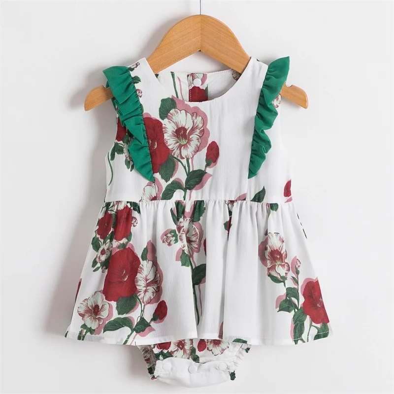 

Summer Family Matching Clothes Floral Print Bohemian Mother Daughter Sling Vest Beach Dresses Mommy and Me Matching Outfits