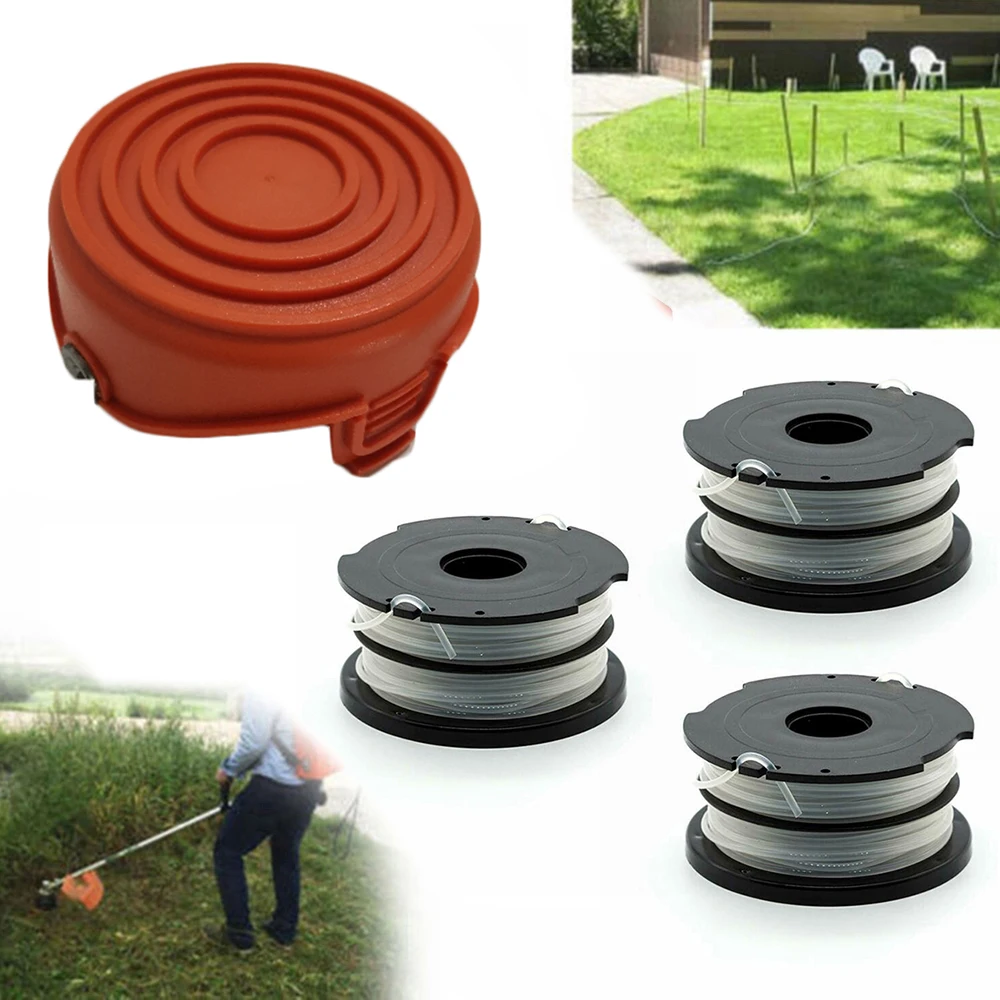 

1*Strimmer Spool Cover Cap + 3*Line Spools For Black & Decker GL315 GL350 GL650 GL337SB GL546SC GL650SBC GL651SB GL652 GL653