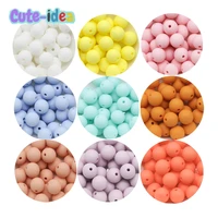 cute idea 50pcs 12mm silicone beads teething chewable nursing pacifier accessories teether food grade baby product toy bpa free