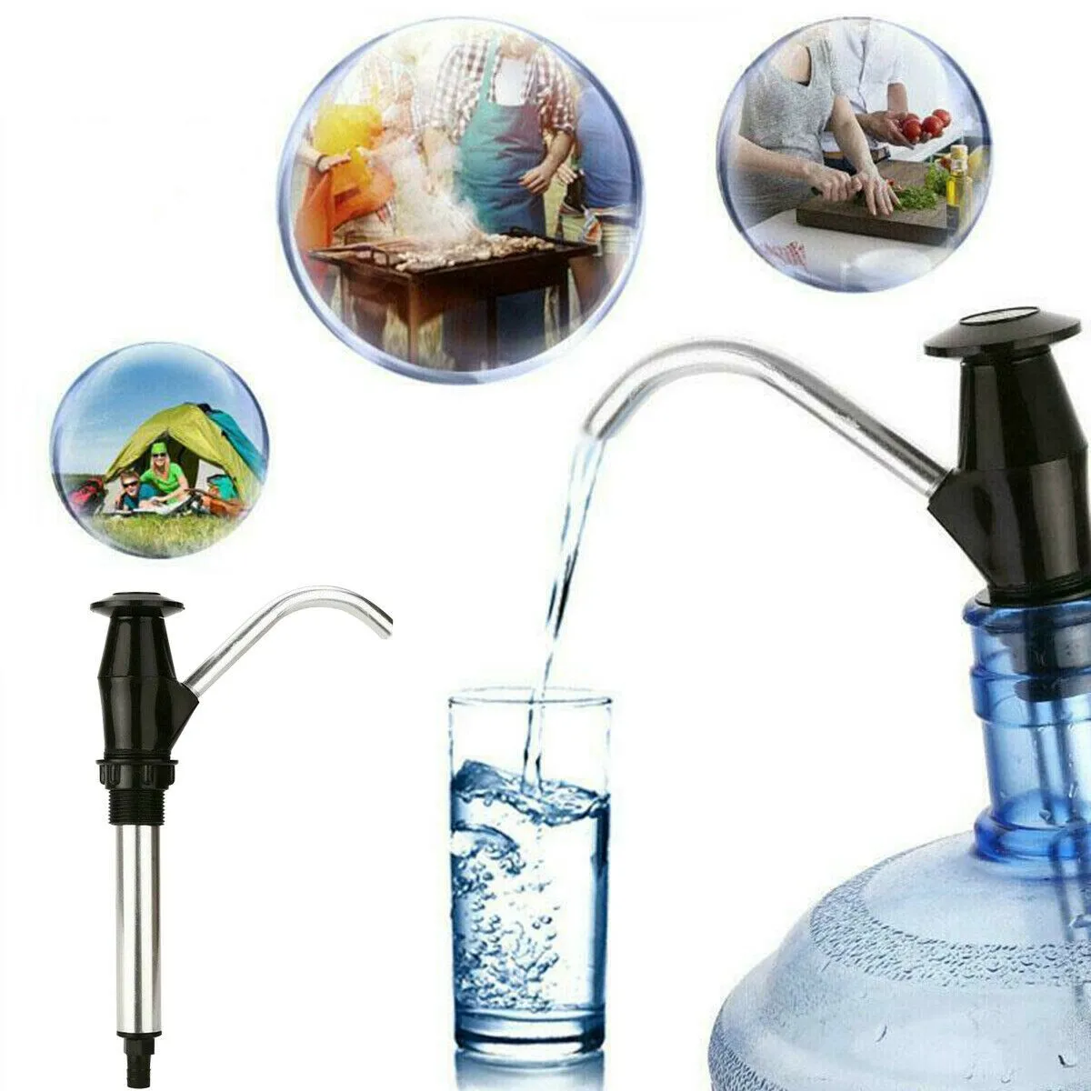 

Contemporary Hand Pum Faucet Motorhome Single Hole Tap Trailers Aluminum