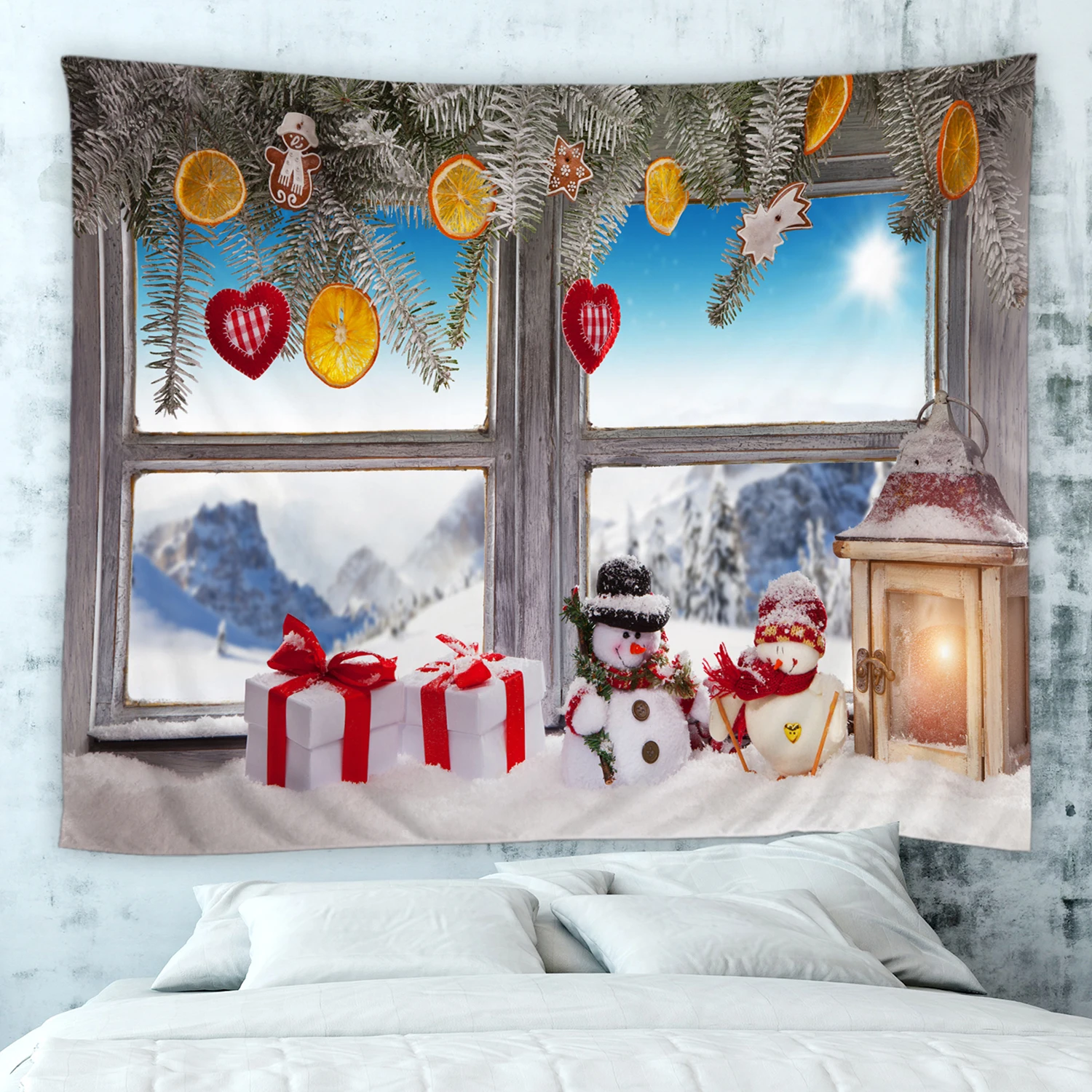 Рождественские гобелены настенный художественный гобелен из полиэстера