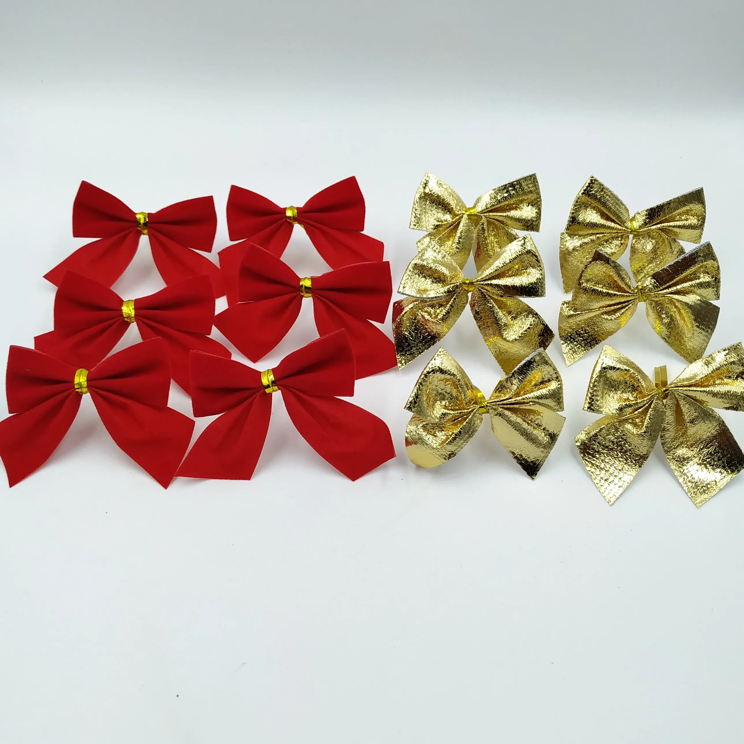 24 шт. Ёлочные банты золото с красным бантом для маленьких девочек рождественские