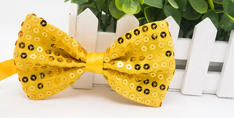 yellow Регулируемый галстук-бабочка с пайетками, галстук-бабочка для костюмированной вечеринки, вечерние галстуки для джазовых танцев на Хэллоуин - Цвет: yellow