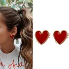 Винтажные богемные большие серьги в форме красного сердца для женщин 2020, модные большие милые серьги в форме сердца для девушек, бижутерия для вечеринки, подарки
