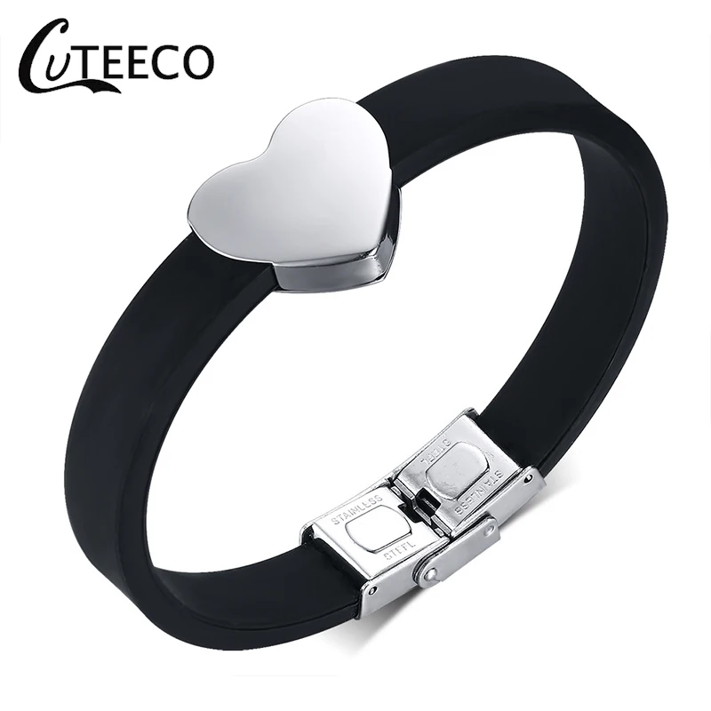 CUTEECO модный дизайн ювелирных изделий браслет сердца из нержавеющей стали для
